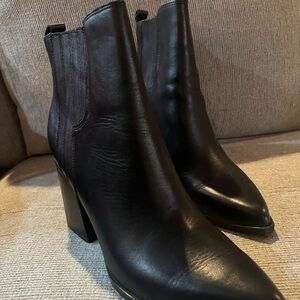 Marc Fisher Black Leather Heeled Boots
